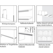 5N Ambalaj Plastik Köşebent 1.5x1.5 cm Beyaz  200 cm Boyunda (1 Paket 10 Adet ) Kalınlık 1 mm