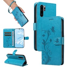 BDT Market Huawei P30 Pro Için Flip Case ve Kart Yuvası ile Kabartmalı Kelebek Yüksek (Yurt Dışından)