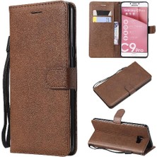 BDT Market Kart Yuvası ile Samsung Galaxy C9 Pro Klasik Düz Renk Için Flip Case (Yurt Dışından)