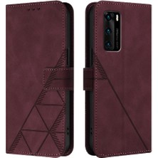 BDT Market Huawei P40 Pu Deri Flip Folio Kitap Koruyucu Cüzdan Kapak (Yurt Dışından)