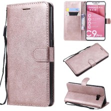 BDT Market Kart Yuvası ile Samsung Galaxy C9 Pro Klasik Düz Renk Için Flip Case (Yurt Dışından)