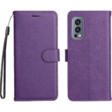 BDT Market Oneplus Nord 2 5g Için Flip Case Kart Yuvası ile Klasik Düz Renk Yüksek (Yurt Dışından)