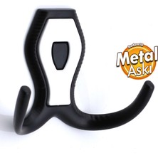 Badem10 Galata Askı Dolap Askılık Vestiyer Banyo Mutfak Askılığı Duvar Kapı Elbise Kıyafet Askısı Siyah