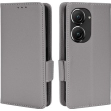 Asus Zenfone 9 Için Kılıf Pu Deri Kart Yuvaları Tutucu Manyetik Cüzdan Yan (Yurt Dışından)