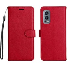 Oneplus Nord 2 5g Için Flip Case Kart Yuvası ile Klasik Düz Renk Yüksek (Yurt Dışından)