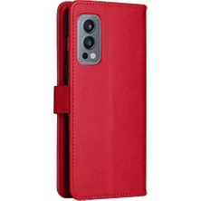 Oneplus Nord 2 5g Için Flip Case Kart Yuvası ile Klasik Düz Renk Yüksek (Yurt Dışından)