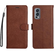 Oneplus Nord 2 5g Için Flip Case Kart Yuvası ile Klasik Düz Renk Yüksek (Yurt Dışından)