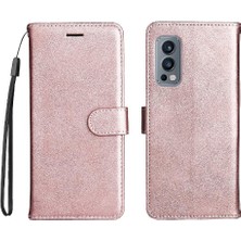 Oneplus Nord 2 5g Için Flip Case Kart Yuvası ile Klasik Düz Renk Yüksek (Yurt Dışından)