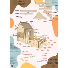 Piynar Ahşap Minim Mdflamdan Yapılmış Sök Tak Oyun Seti (Ev)  Blok Parçalar
