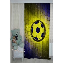 Bebişim Halı Taraftar Sarı Lacivert Çocuk Odası Fon Perde