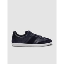 Cabani %100 Hakiki Deri Lacivert Bağcıklı Erkek Sneaker