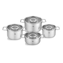 Fissler Pure Collection 8 Parça Cam Kapak Çelik Tencere Seti