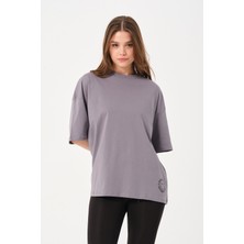 Owut Collection Kadın Bisiklet Yaka Baskılı Oversize T-Shirt