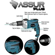 Assur Plus Profesyonel Alçıpan Vidalama Mavi 520WATT