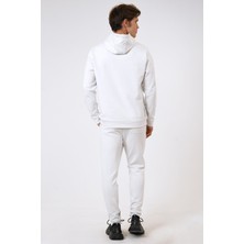 Back & Bond Beyaz Regular Fit Pamuklu Kapüşonlu Sweatshirt