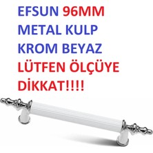 Etik Aksesuar Efsun Kulp Krom Beyaz 96 mm Kulp Dolap Kulp Mobilya Kulp