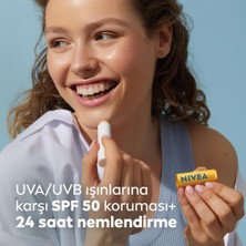 Nivea Sun Yüksek Güneş Korumalı Dudak Bakım Kremi 4.8gr, Spf50, 24 Saat Nemlendirici, E Ve C Vitamini