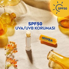 Nivea Sun Yüksek Güneş Korumalı Dudak Bakım Kremi 4.8gr, Spf50, 24 Saat Nemlendirici, E Ve C Vitamini