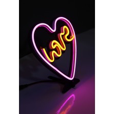 Steep Rock Design Love Neon LED / Gece Lambası / Dekoratif Lamba / Işıklı Kalp / Ambians Işığı
