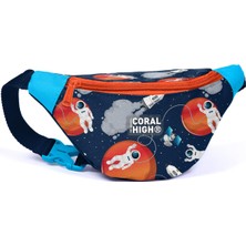 Coral High Kids Lacivert Mavi Astronot Desenli Bel Çantası 11536