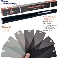 Guard Carbon Cam Filmi Vlt %15 Dark Black 152 cm x 30 mt (Nano Teknoloji)