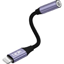 Linktech A199 Iph Lightning - 3.5mm Tak-Çalıştır Kulaklık Kablosu