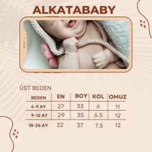 Alkata Baby Kız Bebek Yarasa Kollu Taytlı Civciv Baskılı 2'li Takım