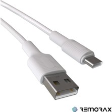 Remorax Coral Hızlı Şarj Usb Type A  Type-C 150 Cm 3.0a Beyaz Kablo  Beyaz-Beyaz Uçlar