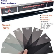 Guard Sputtering Cam Filmi Vlt %15 Dark Black 152 cm x 30 mt (Nano Teknoloji)