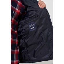 Morven  Erkek Lacivert Çıtçıtlı Kapüşonlu Dynamic Fit Rahat Kesim Mont