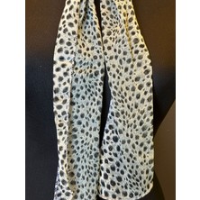 Gönülden Tasarım Leopar Şifon Fular Saç Bandı Boyun Fular 115X15 cm
