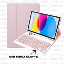 Clemon Samsung Tab A9 PLUSX210 11 Inç Uyumlu Bluetooth Özellikli Rgb Işıklı Türkçe Q Klavyeli Tablet Kılıfı