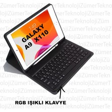 Clemon Samsung Tab A9 X110 8.7 Inç Uyumlu Bluetooth Özellikli Rgb Işıklı Türkçe Q Klavyeli Tablet Kılıfıv