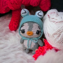 Paris Organik Oyuncak Turkuaz Şapkalı Sevimli Amigurumi Penguen