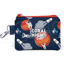 Coral High Kids Lacivert Mavi Astronot Desenli Bozuk Para Çantası 21919
