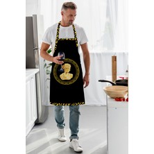 Adawall Siyah Büst Detaylı Mutfak Önlüğü