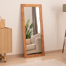 Dfn Wood Masif Ahşap Dikdörtgen Dekoratif Duvar Salon Ofis Aynası 160X60 cm