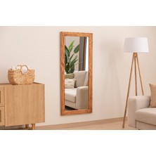 Dfn Wood Masif Ahşap Dikdörtgen Dekoratif Duvar Salon Ofis Aynası 160X60 cm