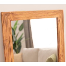 Dfn Wood Masif Ahşap Dikdörtgen Dekoratif Duvar Salon Ofis Aynası 160X60 cm