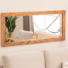 Dfn Wood Masif Ahşap Dikdörtgen Dekoratif Duvar Salon Ofis Aynası 160X60 cm