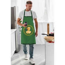 Adawall Yeşil Büst Detaylı Mutfak Önlüğü