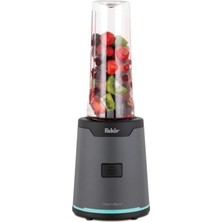 Fakır Bpa Free 350 & 600 ml Şişeli Buz Kırma Özellikli Kaymaz Tabanlı Smoothie Blender Gri Turkuaz