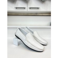 Yeşildaş Erkek Beyaz Klasik Loafer Ayakkabı 977