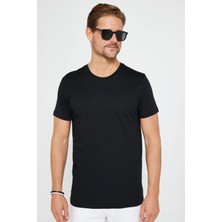 Tudors Erkek Slim Fit Dar Kesim  Organik Pamuk Yumuşak Dokulu Basic Bisiklet Yaka Tişört