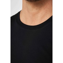 Tudors Erkek Slim Fit Dar Kesim  Organik Pamuk Yumuşak Dokulu Basic Bisiklet Yaka Tişört