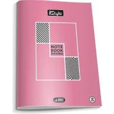 Glanart A4 Boy Plastik Kapak 40 Yaprak Kareli Defter Kenarı Kırmızı Çizgili 1 Adet Newstyle