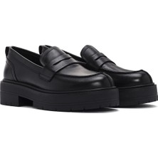 Geox Kadın Siyah Spherica Deri Maskülen Loafer D36VDI00043C9999