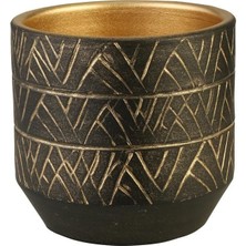 Vitale Doubler Seramik Vazo Black Gold 14X13 cm AK.JH0076