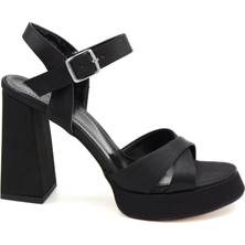 Dekas DA8724 Kalın Topuklu Kadın Tek Bant Ayakkabı Siyah