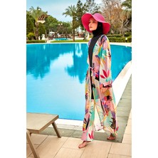 Marina Desenli Renkli Kimono Kaftan P2410